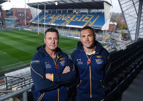 New Leeds Rhinos head coach David Furner and director of rugby Kevin Sinfield.
 Picture: Jonathan Gawthorpe