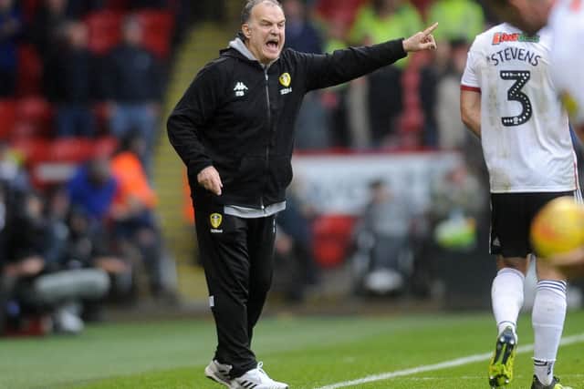 Leeds United head coach Marcelo Bielsa at Bramall Lane.