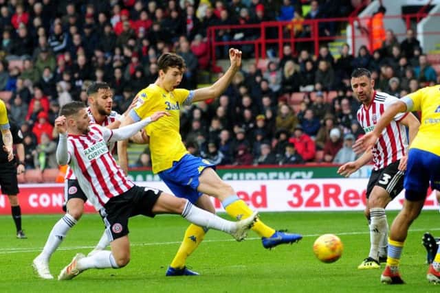 IMPRESSIVE: Aapo Halme almost scores after coming on as a substitute for the injured Liam Cooper. Picture by Simon Hulme.