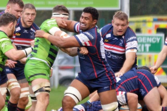 Doncaster's Josh Tyrell tests the Yorkshire Carnegie defence. PIC: Marie Caley