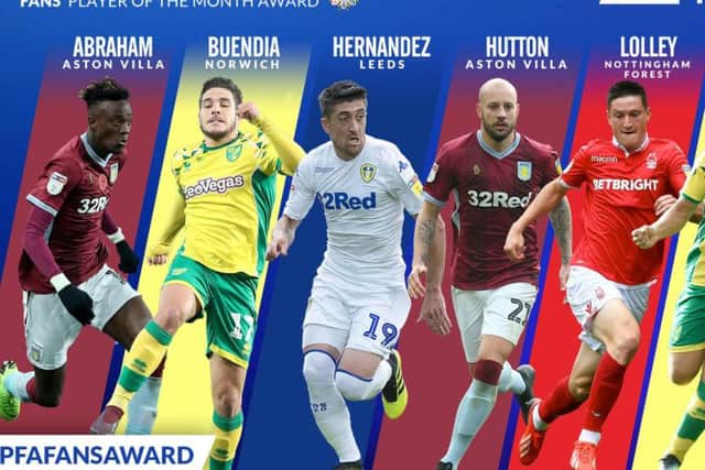 Leeds United's Pablo Hernandez has been nominated for the November PFA Player of the Month Award.