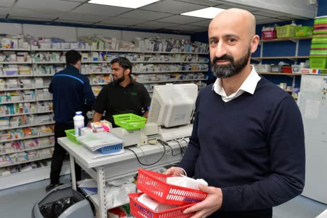 Adeel Sawar, at Roundhay Pharmacy in Leeds.