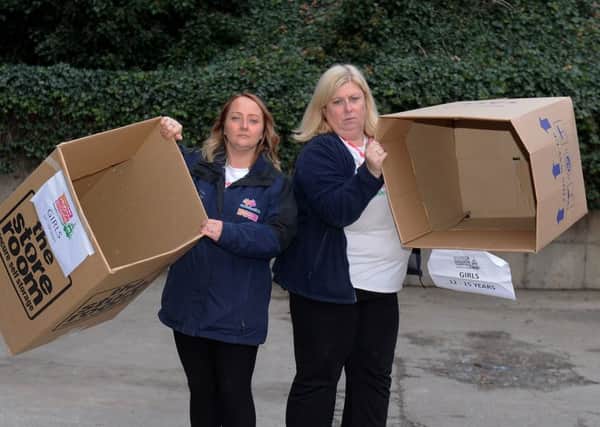Lisa Sullivan (right) and Lauren Procter from Mission Christmas, appeal for more presents. PIC: Simon Hulme