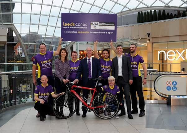 UPLIFTING OCCASION: Leeds Cares is announced as official fundraising partner for the UCI Road World Championships at the Trinity Leeds. PIC: Simon Hulme