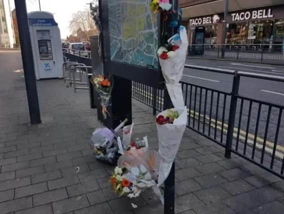 Tributes are left after the death of a homeless person in Leeds