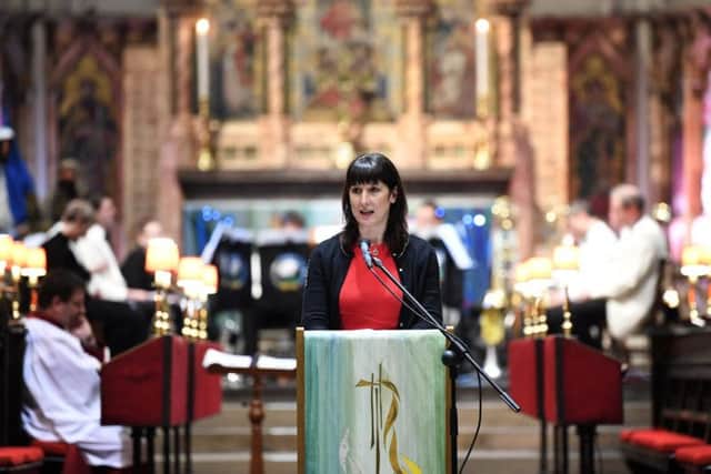 Leeds West MP Rachel Reeves giving a reading at the YEP Christmas Carol service.