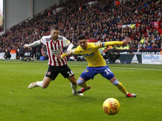 LEADING FROM THE FRONT: Pablo Hernandez took the Leeds United captain's arm-band from the injured Liam Cooper in last weekend's 1-0 win at Sheffield United. Picture by Simon Hulme.