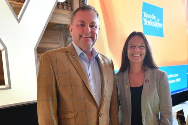 2019 Tour de Yorkshire Route Presentation, Leeds Civic Hall. Sir Gary Verity with the Help for Heroes charity.