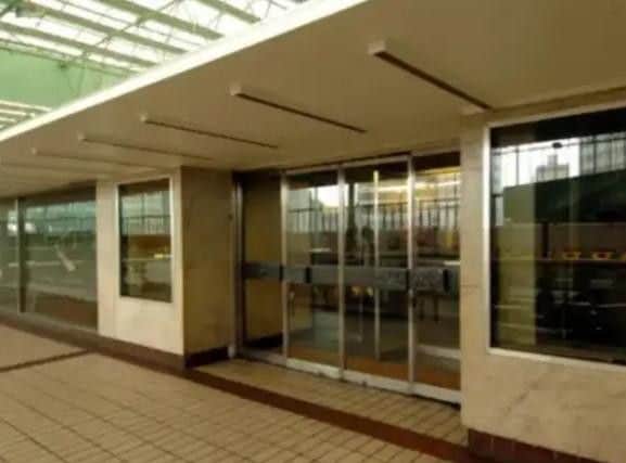 Entrance to the old cinema in the Merrion Centre.