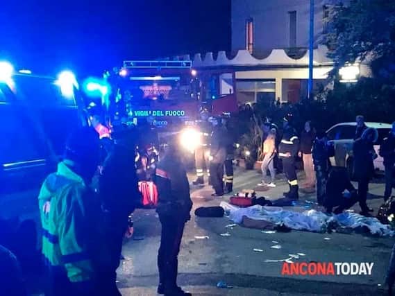 At least Six people were killed and about 35 others injured in a stampede at a disco in a small town on Italy's central Adriatic coast.