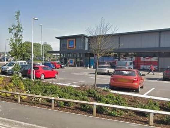 Aldi in the Lincoln Green area of Leeds near to where two men were arrested by armed police on Thursday December 6