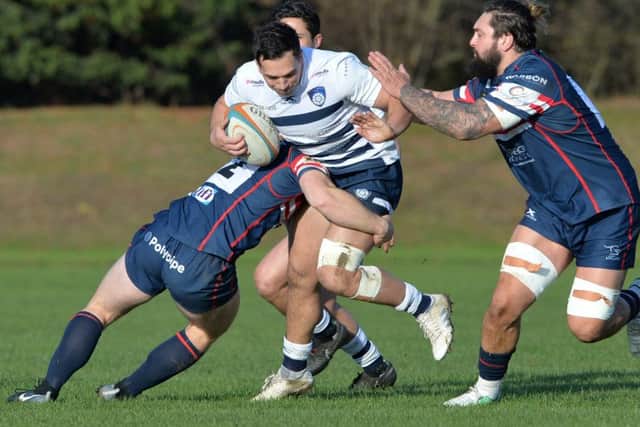OVER YOU GO: Captain Pete Lucock scored a try for Carnegie in the narrow win at Nottingham. Picture: Bruce Rollinson