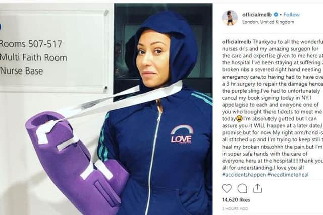 The Spice Girl posted on Instagram to thank the medical staff who had looked after her