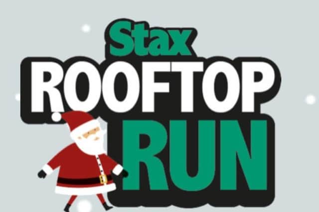 Play Rooftop Run - the free Santa computer game from Stax Trade Centres