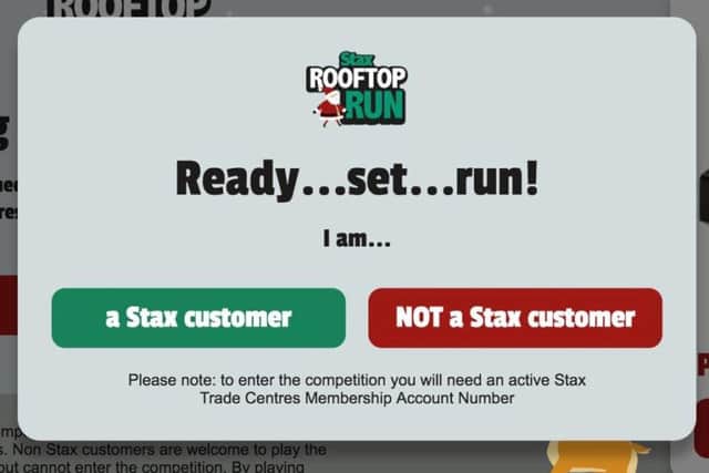 Everyone can play Rooftop Run but Stax customers can also win top prizes