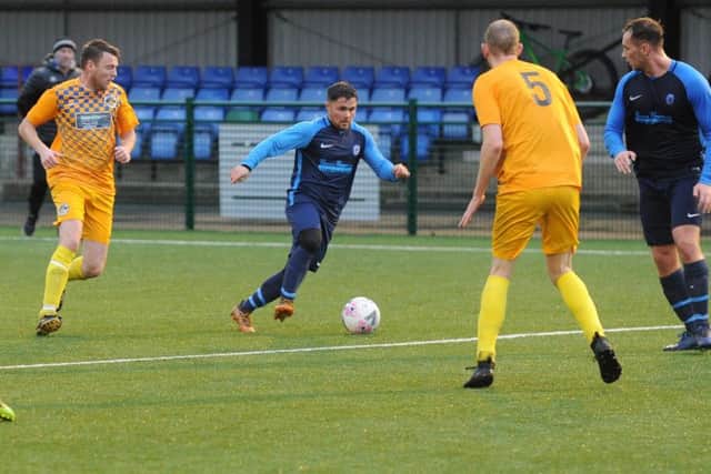 Matty Dalton on the ball for Wortley at Garforth Crusaders. PIC: Steve Riding