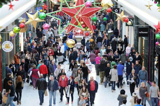 Christmas shoppers at White Rose Shopping Centre, Leeds.