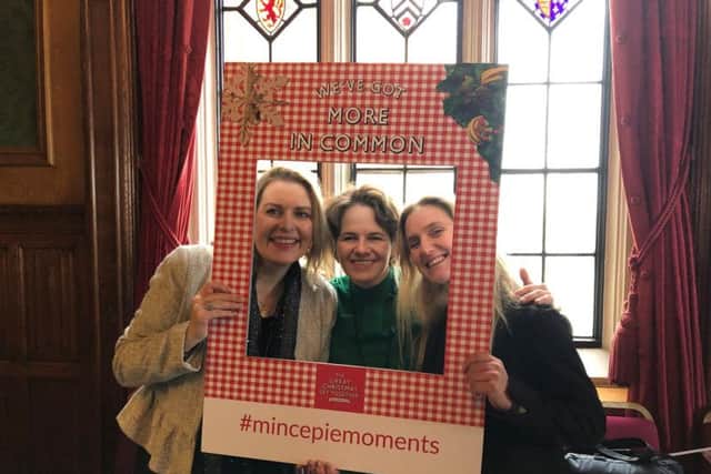 Loneliness Minister Mims Davies, Jo Cox Foundation CEO Catherine Anderson and Kim Leadbeater today (12 December 2018) in Westminster to discuss loneliness and share a Mince Pie Moment.