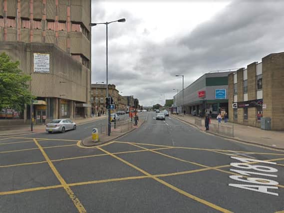 The collision happened in Westgate, Bradford. Picture: Google