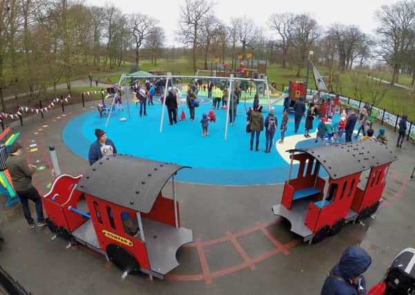 The opening of the new playground.