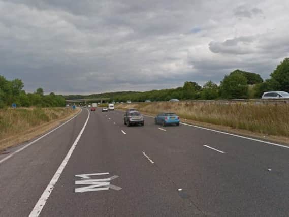 A van i son fire at junction 39 on the northbound carriageway of the M1 PIC: Google
