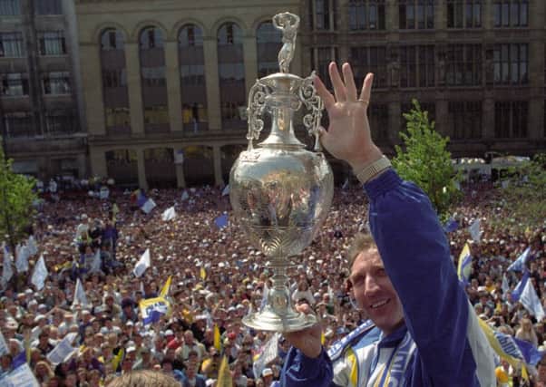 Leeds United League Champions 1992.  Howard Wilkinson with trophy - celebration pictures, 3rd May 1992.