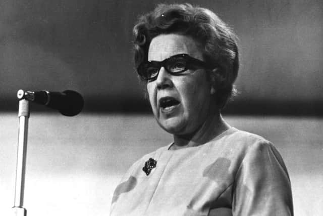 Alice Bacon speaking at the Labour conference in Blackpool in 1968.
