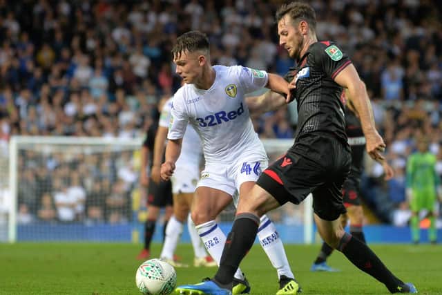 Leeds United's Jamie Shackleton in action against Bolton Wanderers.
