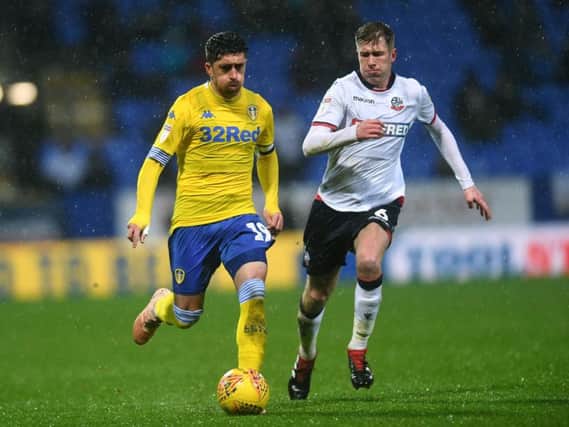 Leeds United's Pablo Hernandez in action against Bolton Wanderers.