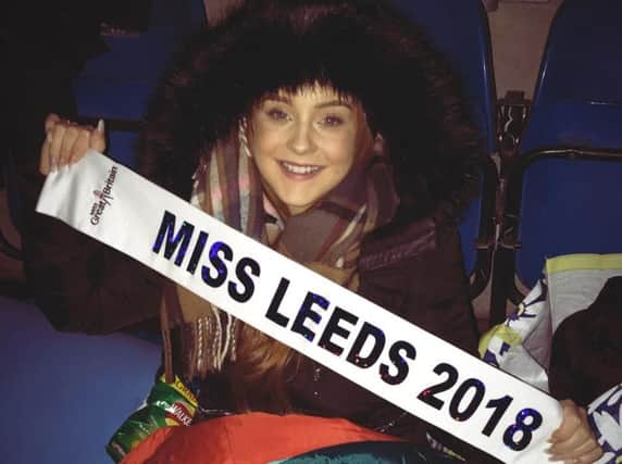 Miss Leeds GB, Emily Austin, taking part in the Leeds Big Sleep in November 2018.