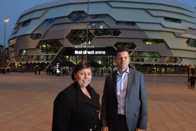 Leeds First Direct Arena's general manager Jen Mitchell and head of operations Martin McInulty. Picture: Bruce Rollinson