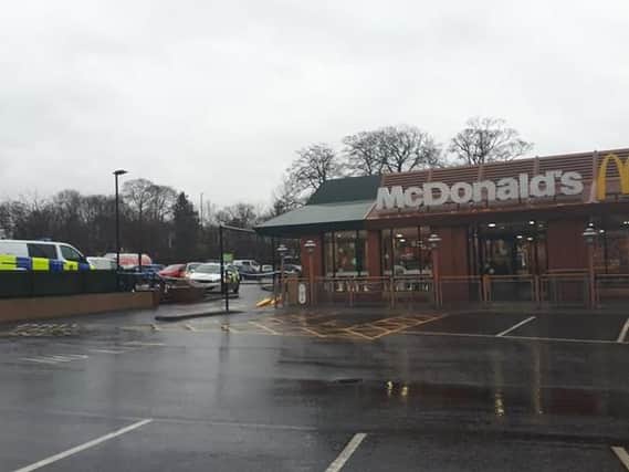 Armed robbers have targeted the McDonald's off York Road while a security van was collecting the takings.