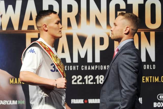 Josh Warrington and Carl Frampton face up to each other.