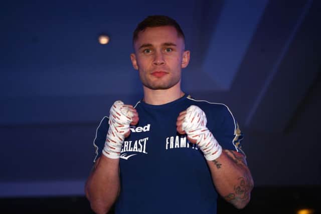 Carl Frampton during the public workout at the National Football Museum in Manchester. Picture: Dave Thompson/PA