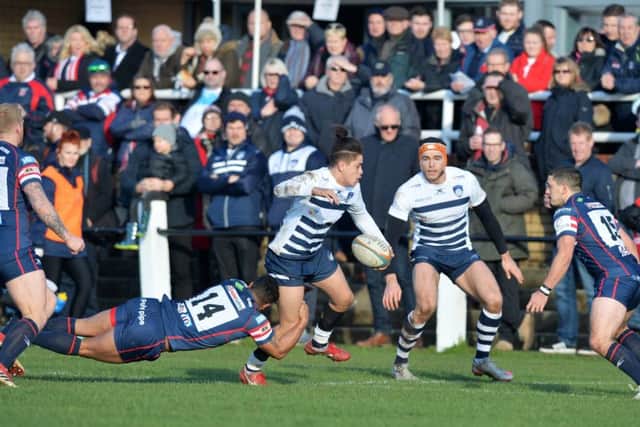 Recent action from Yorkshire Carnegie v Doncaster Knights. PIC: Bruce Rollinson