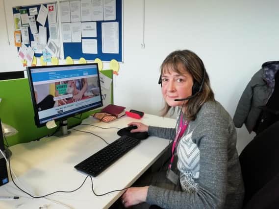 Ros Deo, Childline Supervisor who will be working Christmas Day in Leeds.
