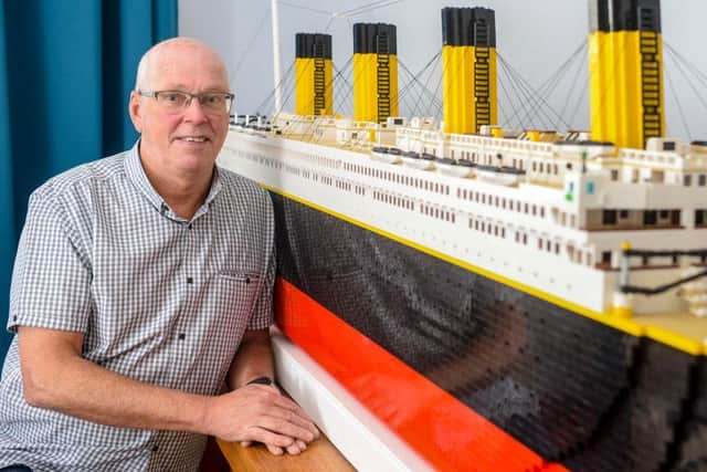 A grandfather from Leeds has created an incredible replica of the world's most famous ocean liner Titanic - using40,000 LEGO BRICKS.