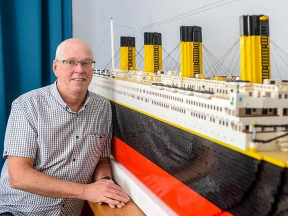 A grandfather from Leeds has created an incredible replica of the world's most famous ocean liner Titanic - using40,000 LEGO BRICKS.