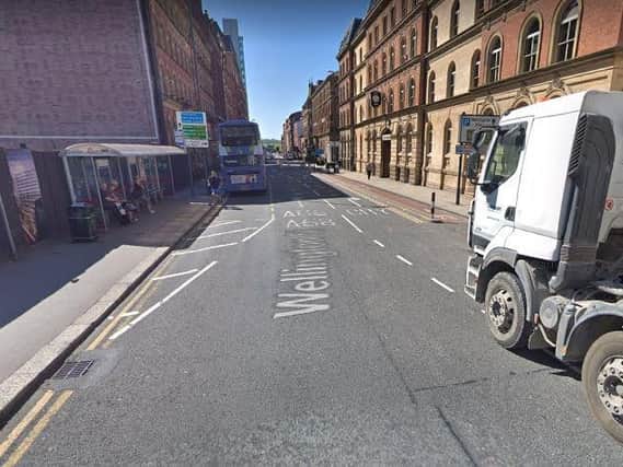 The incident happened at this bus stop on Wellington Street