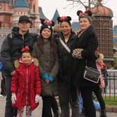 Vicki Aldwin (right) with family members on a trip to Disneyland Paris