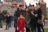 Vicki Aldwin (right) with family members on a trip to Disneyland Paris