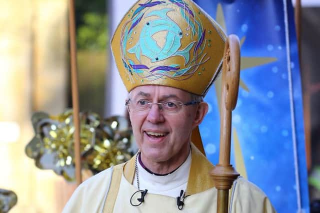 The Archbishop of Canterbury Justin Welby arrives for the Christmas Day service at Canterbury Cathedral. Picture by Gareth Fuller/PA Wire.