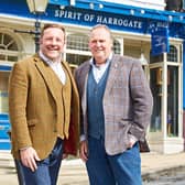 L-R: Owners of the Spirit of Harrogate and the Slingsby range, Marcus Black and Mike Carthy outside the shop on Montpellier Parade.