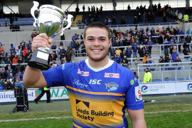 Tui Lolohea shows off the Wetherby Whaler Festive Trophy.