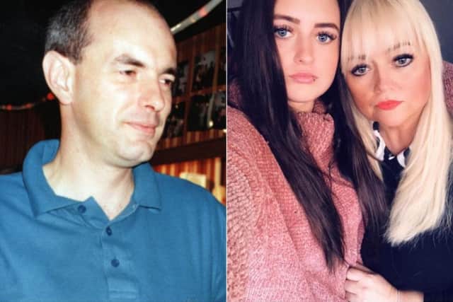 Left: Killer Christopher Farrow. Right: Wendy Speakes' granddaughter Emmeline and daughter Tracey