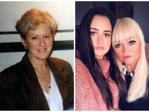 Wendy Speakes (left) and her granddaughter Emmeline and daughter Tracey (right)