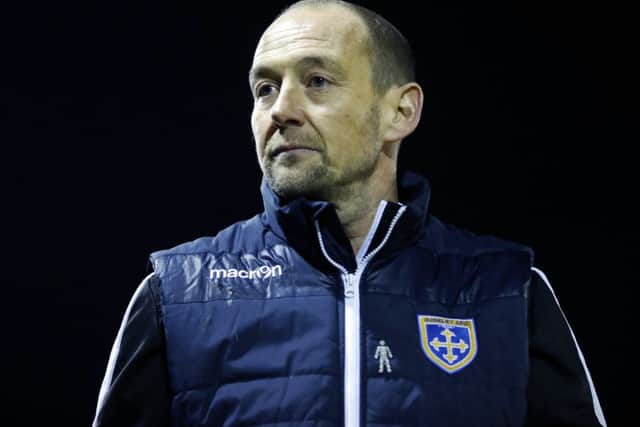 Guiseley joint-manager Russ O'Neill. PIC: Martin Rickett/PA Wire