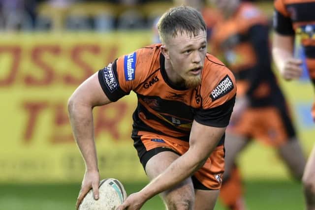 Cory Aston in action against Featherstone Rovers on Sunday.