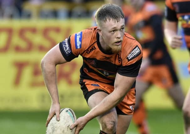 Cory Aston in action against Featherstone Rovers on Sunday.