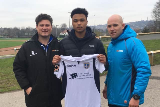 Seventeen-year-old striker Kieron Ceesay has signed first-team forms for the Lions. Picture: Guiseley AFC.